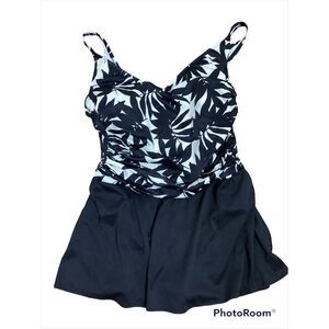 Vintage White Stag Skirted Swimsuit 16/18